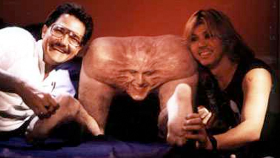 Brian Yuzna and Screaming Mad George on the set of Society (source: http://artpapier.com)